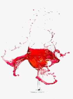 红酒喷溅破碎的酒杯飞溅的红酒高清图片