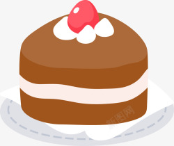 手绘卡通草莓蛋糕素材