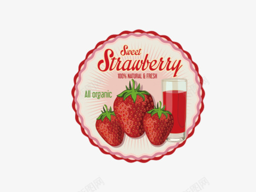 草莓标签图标图标