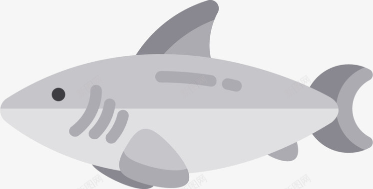 卡通小鲨鱼矢量图图标图标