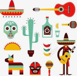 墨西哥风格墨西哥风格矢量图高清图片