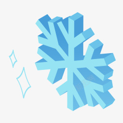 下雪图标一个手绘的蓝色雪花矢量图图标高清图片