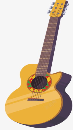 西部风情乐器吉他矢量图素材