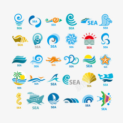 热带海洋热带海洋标签元素图标高清图片