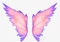 手绘粉色翅膀素材