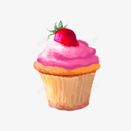 可爱的草莓纸杯蛋糕png免抠素材_88icon https://88icon.com 甜点 纸杯 美味 草莓 蛋糕