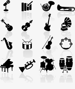 各种乐器的简图素材