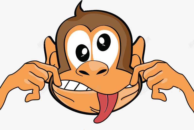 愚人节搞怪表情png免抠素材_88icon https://88icon.com 卡通 猴子 耍猴 表情包 鬼脸
