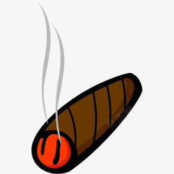 卡通燃烧冒烟的雪茄插画素材