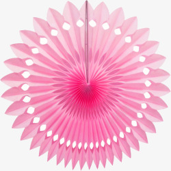 粉色镂空纸花扇素材
