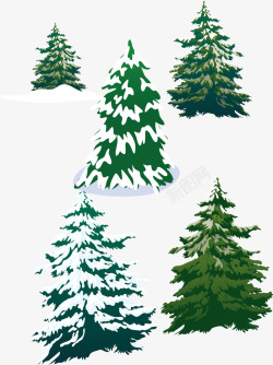 雪天松树素材