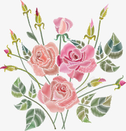粉色清新玫瑰花图案素材