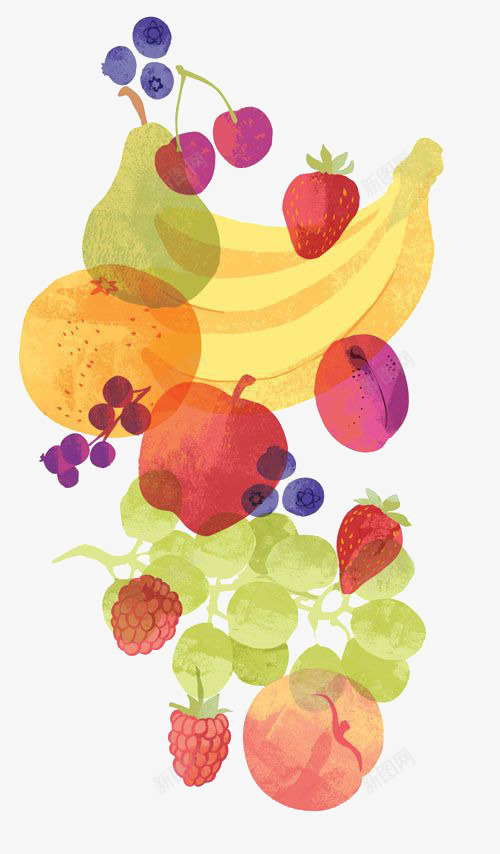 卡通香蕉png免抠素材_88icon https://88icon.com 卡通 手绘 插画 橙子 水彩 水果 草莓 蓝莓