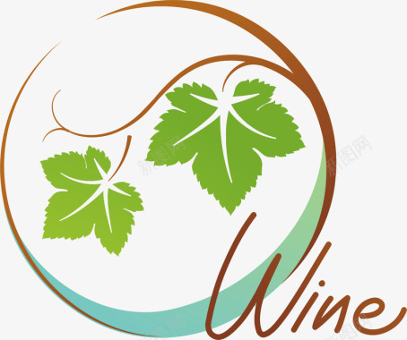 酒叶子白酒logo矢量图图标图标