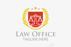红色盾牌黄色麦穗法律logo矢量图图标高清图片