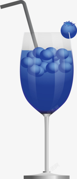 蓝莓汁夏季果汁蓝色蓝莓汁高清图片