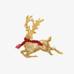 圣诞金色鹿装饰素材
