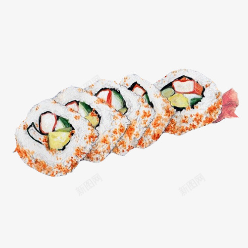 虾仁饭团手绘画片png免抠素材_88icon https://88icon.com 手绘美食 虾仁 零食 饭团