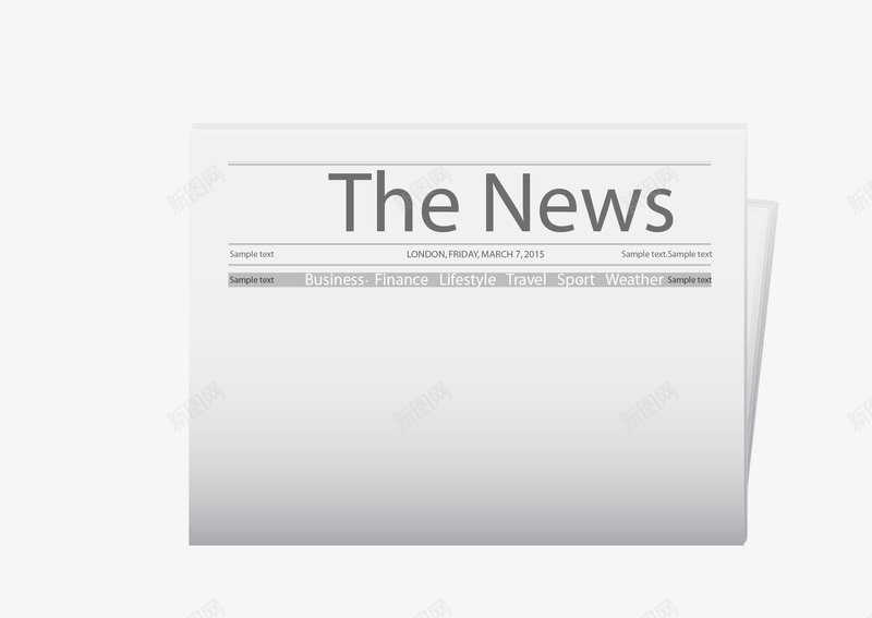白色展开的报纸新闻空白png免抠素材_88icon https://88icon.com 展开的报纸新闻 白色报纸新闻 矢量报纸新闻 空白