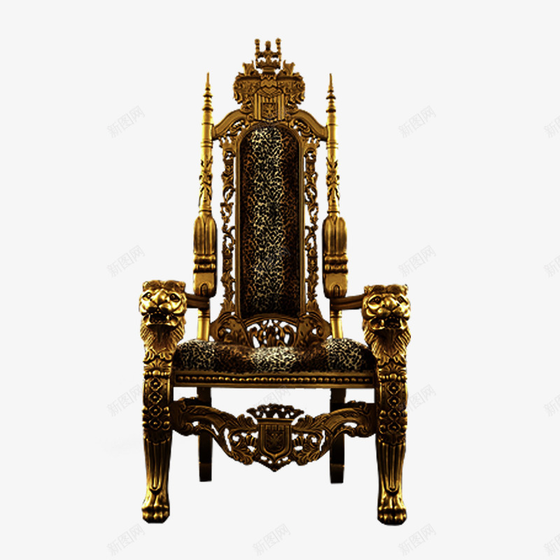 皇家座椅png免抠素材_88icon https://88icon.com 奢华 尊贵 椅子 金色