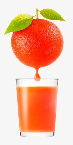 橙色简约水果果汁装饰图案素材