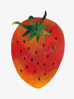 复古风儿童六一草莓手绘风格素材