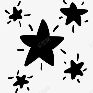 星星天空店铺背景星空的涂鸦图标图标