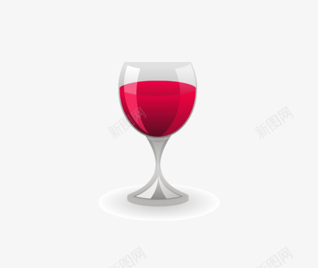 矢量红酒节透明玻璃红酒杯图标图标