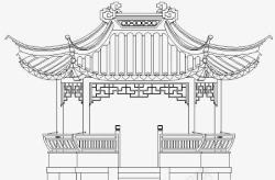 创意中国风字体设计中式凉亭高清图片