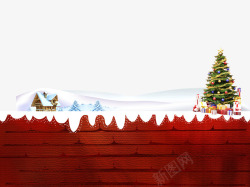 圣诞树红砖墙圣诞节海报素材