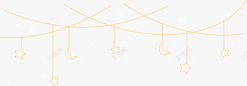 黄色线条圣月挂饰png免抠素材_88icon https://88icon.com 伊斯兰新年 免抠PNG 圣月 挂饰 穆哈兰 穆哈兰姆月 线条 黄色