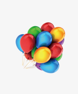 七彩漂浮气球素材