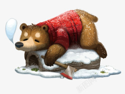 卡通冬眠的熊矢量图素材