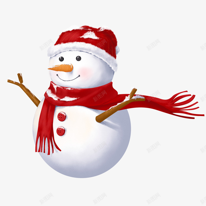 圣诞冬至小雪人5png免抠素材_88icon https://88icon.com 冬至 圣诞 小雪人 戴帽子的小雪人 红帽子