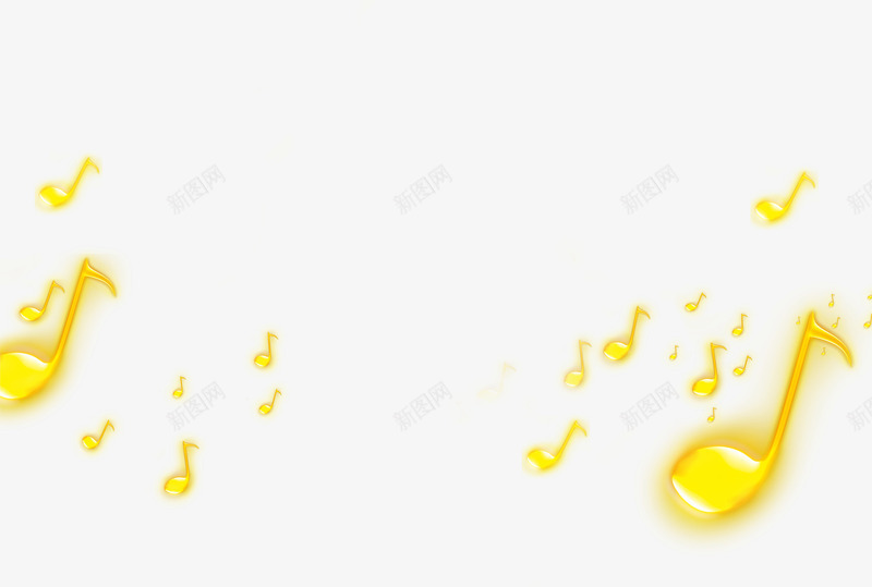黄色音符装饰png免抠素材_88icon https://88icon.com 背景素材 装饰素材 设计 音符素材