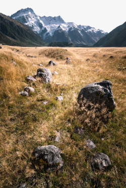 新西兰库克山国家公园库克雪山高清图片