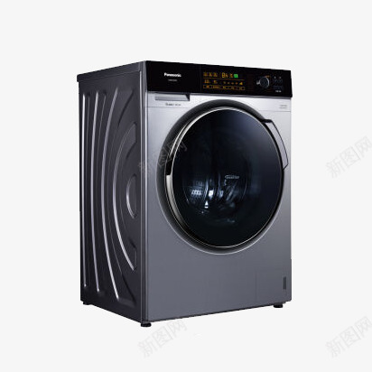 松下滚筒洗衣机XQG80png免抠素材_88icon https://88icon.com 产品实物 变频 松下 洗衣机 滚筒 银色