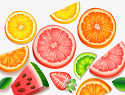 新鲜蔬果水果柠檬橙子草莓西瓜素材