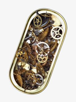 金色易拉罐手表齿轮零件素材