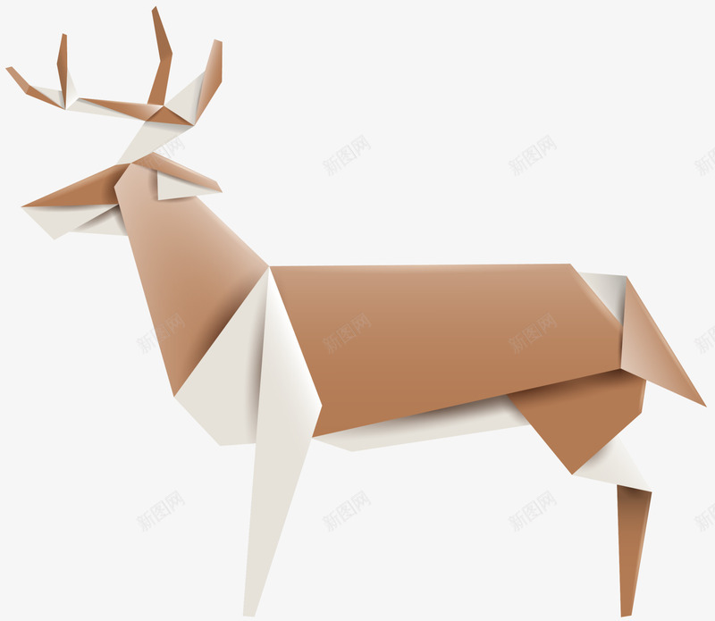 褐色圣诞节折纸麋鹿png免抠素材_88icon https://88icon.com 圣诞快乐 圣诞老人的鹿 圣诞节 折纸麋鹿 褐色麋鹿 驯鹿