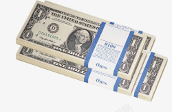 外国纸币1美元纸币一堆高清图片