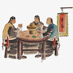 吃饭古代中国古代客栈高清图片