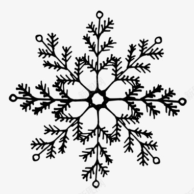 圣诞大树雪花装饰图标图标