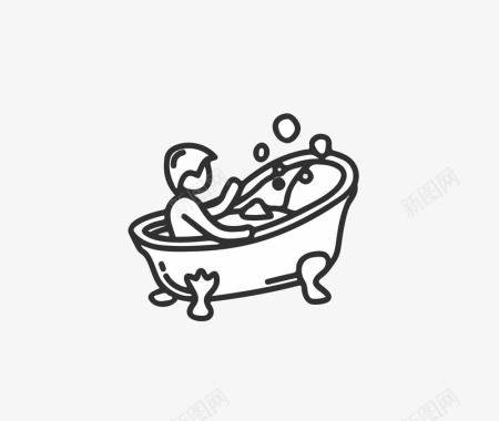 ai格式小孩洗澡图标图标