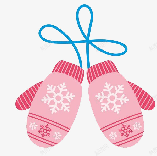 手绘粉色的手套图png免抠素材_88icon https://88icon.com 保暖 冬季 创意 卡通手绘 手套 水彩 粉色 蓝色 雪花