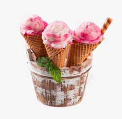 草莓冰激凌球素材