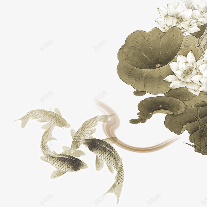 古典美荷花png免抠素材_88icon https://88icon.com 中国风 水墨 简约 素描 线描 花朵 荷花 莲花