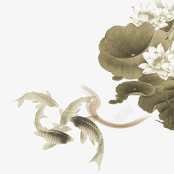 中国风素描古典美荷花高清图片
