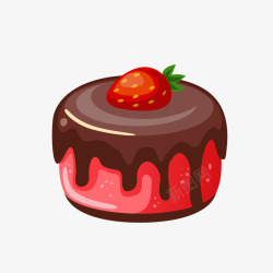 草莓巧克力蛋糕矢量图素材