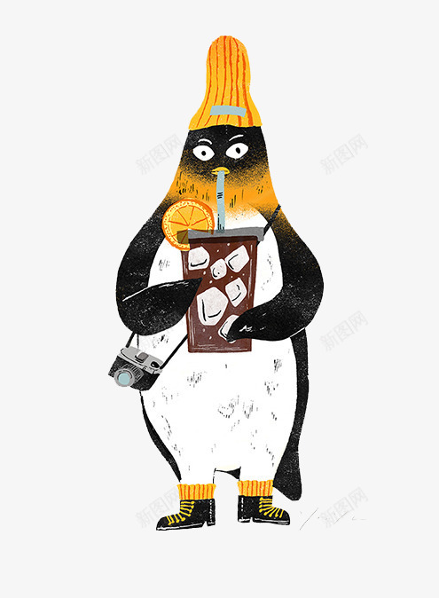 创意插画图案png免抠素材_88icon https://88icon.com 创意插画图案 可爱插图 喝果汁的小动物插图
